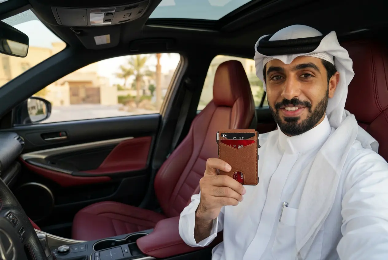 رجل سعودي يستخدم محفظة ريكزون الفاخرة